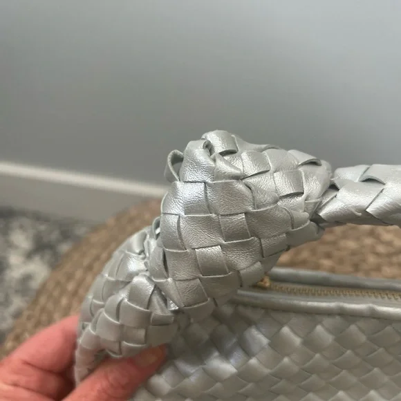 Anthropologie Silver Woven Shoulder Bag - Picture 3 of 3